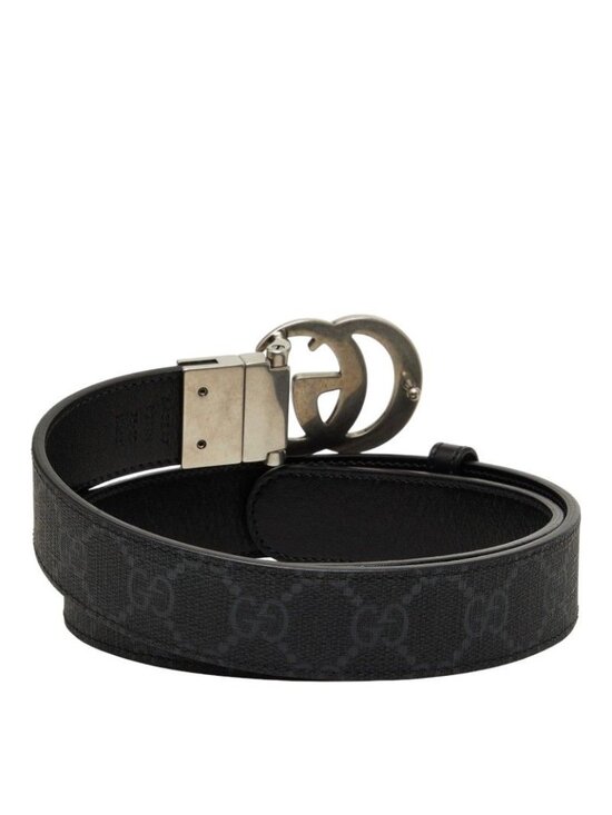 Gucci GG Supreme Interlocking Belt 75 30 Black Silver main image 4